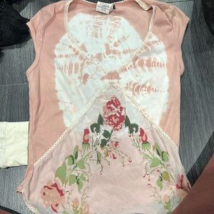 vintage crop flower shirt